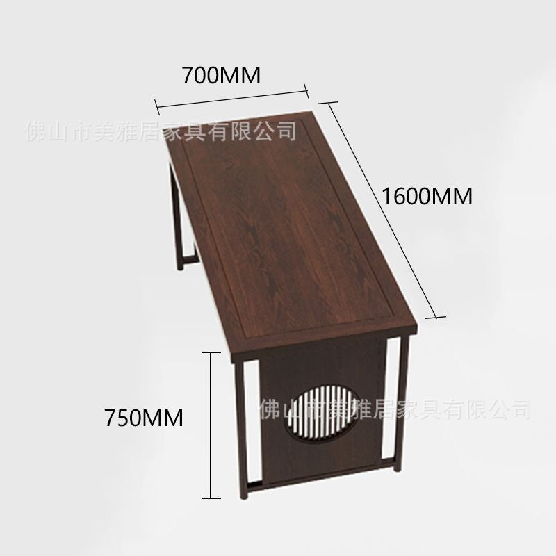 New Chinese style teahouse booth table solid wood sofa combination Zen homestay restaurant hotel box reception negotiation furniture