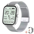 Silver-steel strap + silicone strap + buttons