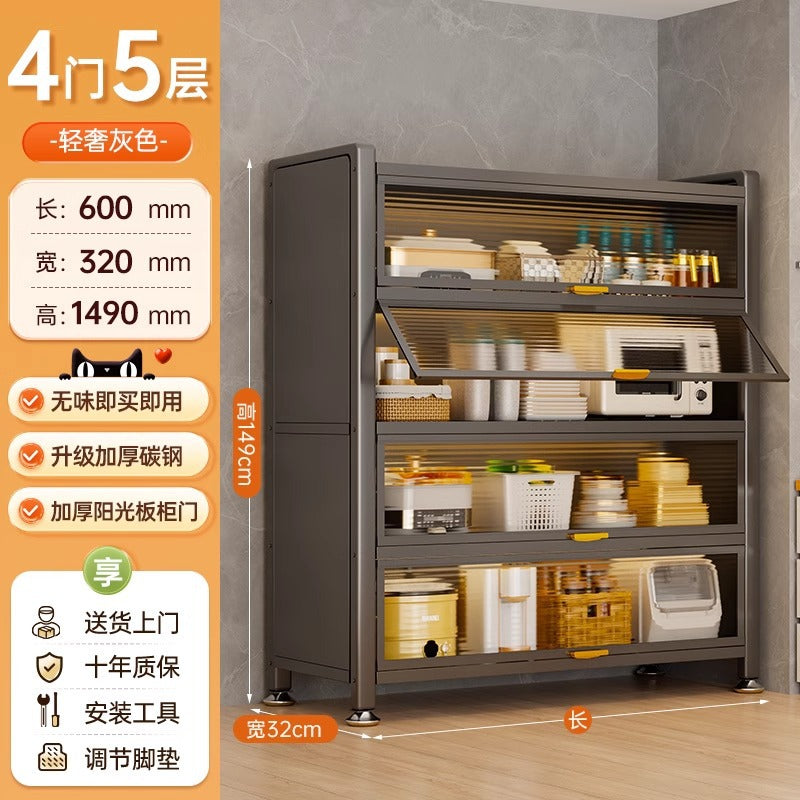Kitchen storage rack floor-standing multi-layer dust-proof storage cabinet for home multifunctional cupboard sideboard cupboard storage cabinet