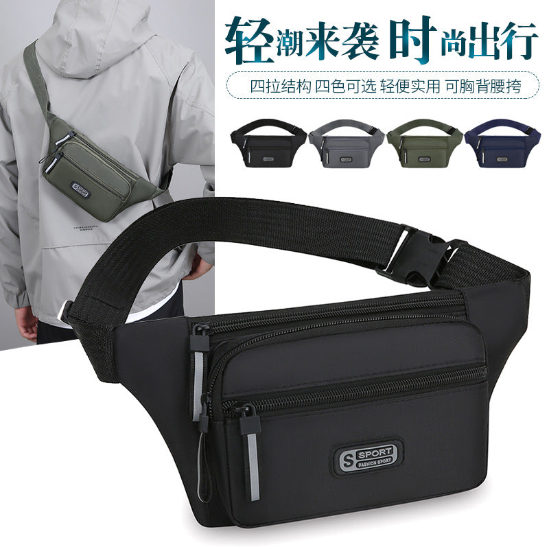 New multi-functional men's and women's sports fanny pack portable cashier business chest bag commuting simple shoulder messenger bag