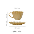 Vintage gilt ceramic embossed cup and saucer set - unique, high-style milk, coffee, afternoon tea, and water cups