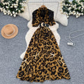 European and american fashion light luxury diamond-embellished tassel v-neck tie-waist printed maxi dress - slimming, elegant, and flowy