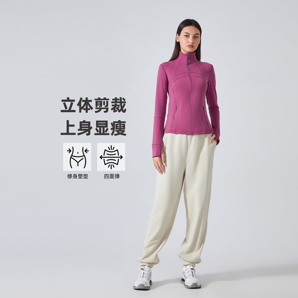 Fall and winternew arrival thin velvet yoga wear topsoutwear women's waist slimming look running heattechlong sleeves fitness wear daw178