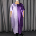women's clothing african casualplus sizefashionloose robe round neck cut outcontrast colordressbubudress
