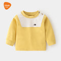 Babylon baby autumn clothes baby pure cotton home retropure cottonspring & fallintimates bottom shirt children's clothing shoulder open t-shirt
