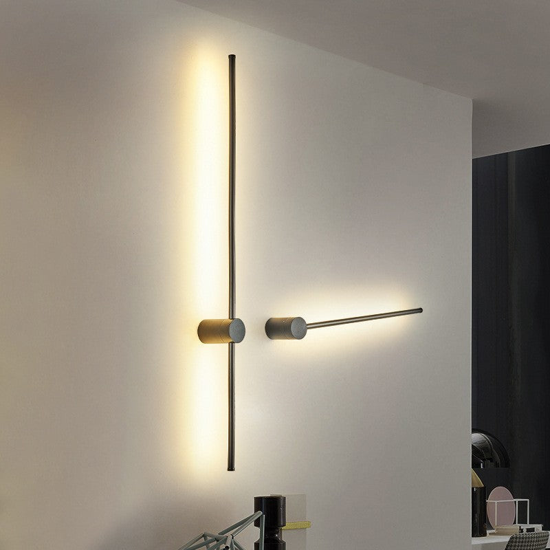 Minimalist light luxury linear wall sconce - bedroom bedside, living room background wall, simple nordic style for hallway, aisle, hotel, and restaurant lighting