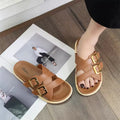 New summer women's platform flip-flops: stylish, versatile, casual beach sandals with double buckle – 2026 collection