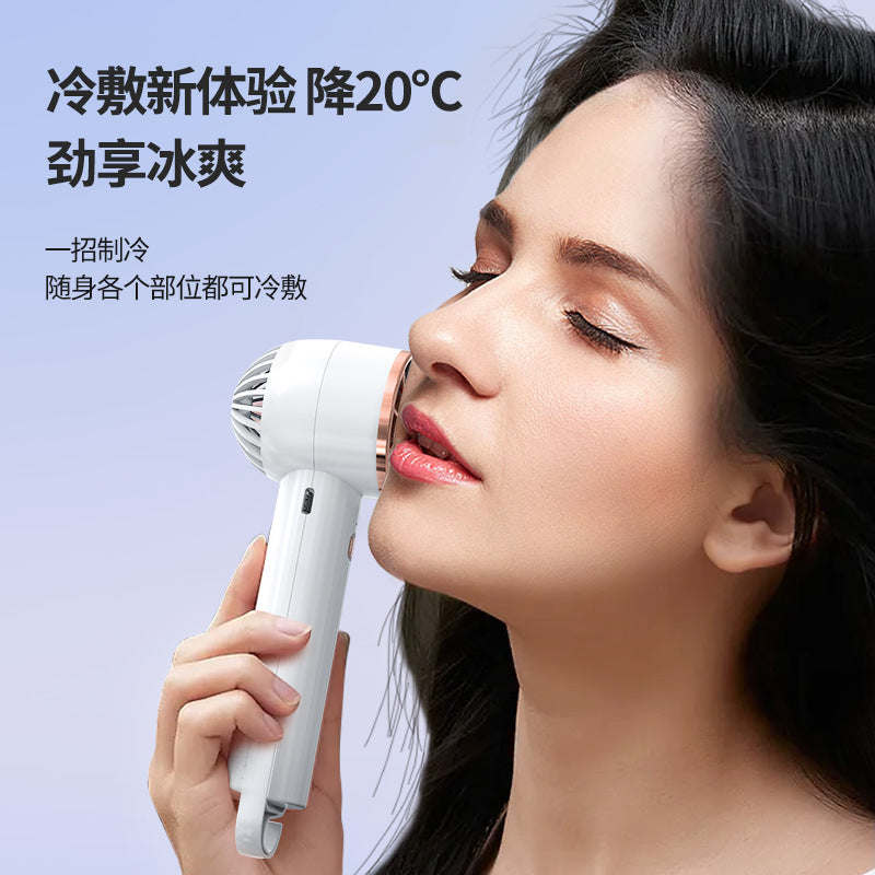 New outdoor handheld cooling fan - home desktop stand, small portable hiking buckle, customizable outdoor fan