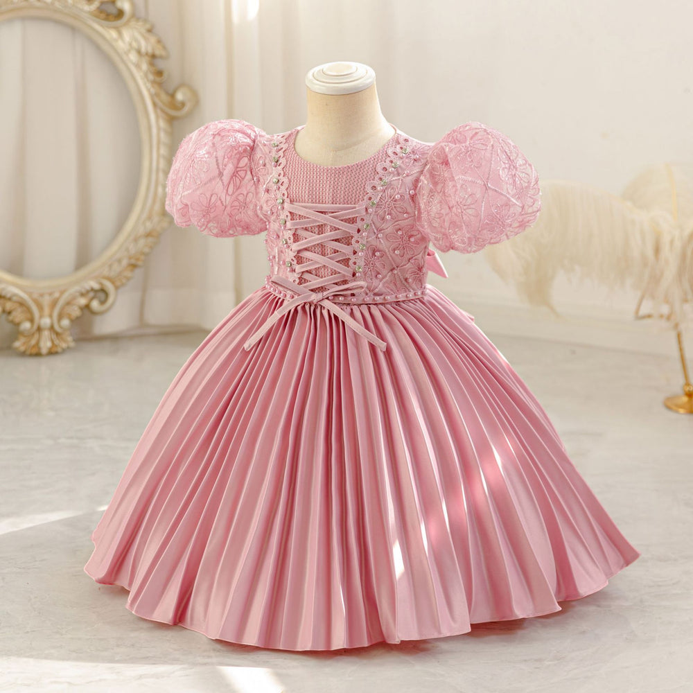 New arrival: puff sleeve lace princess dress for girls - perfect for birthday parties and special occasions!
