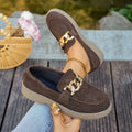 Export metal chain thick bottom loafers for women autumnew arrival cloth large size cross-border low-top shoes wholesale