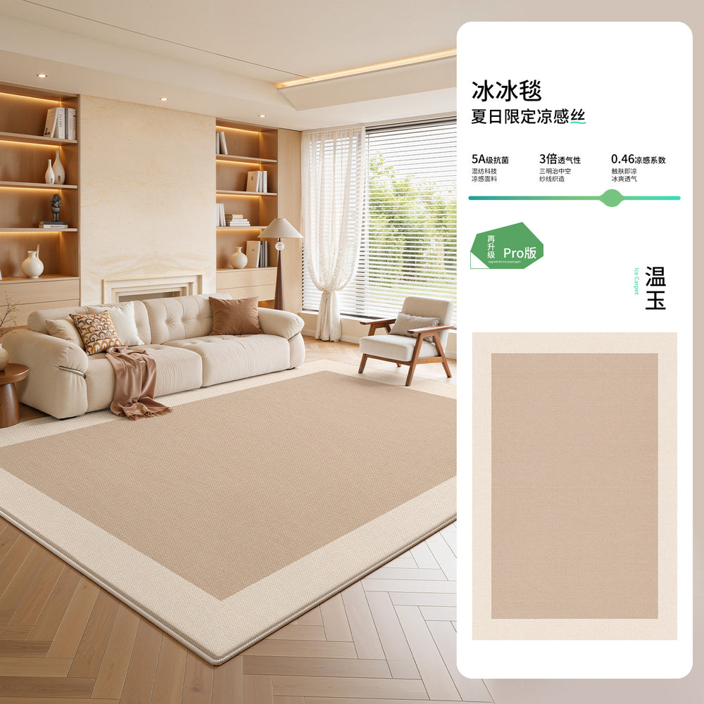 Ice silk mat carpet summer cool feeling medieval style bedside coffee table sofa cushion no-wash wipeable non-slip mat floor mat