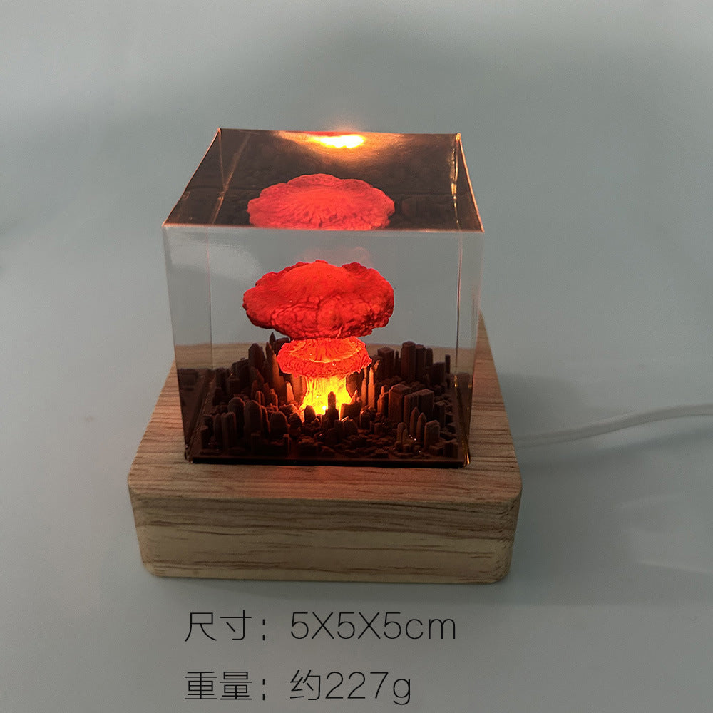 Cross-border night light ornament Oppenheimer atomic bomb explosion mushroom cloud creative crystal epoxy resin crafts
