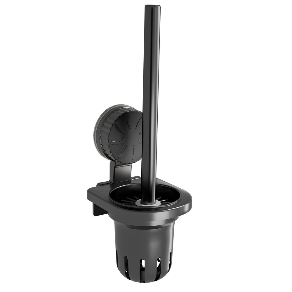 Suction cup toilet brush holder - wall mounted, no-drill, all-around cleaning for home bathrooms
