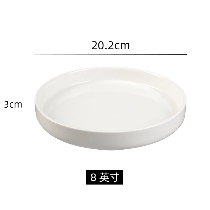 Scandinaviancasual creative ceramic tableware ceramic soup plate for home pure white high-looking fruit salad plate with side plate