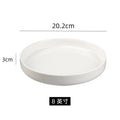 Scandinaviancasual creative ceramic tableware ceramic soup plate for home pure white high-looking fruit salad plate with side plate