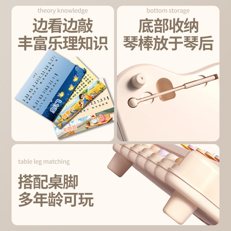 Two-in-one baby musical toy: handbell & piano - 6-12 months infant & toddler educational musical piano