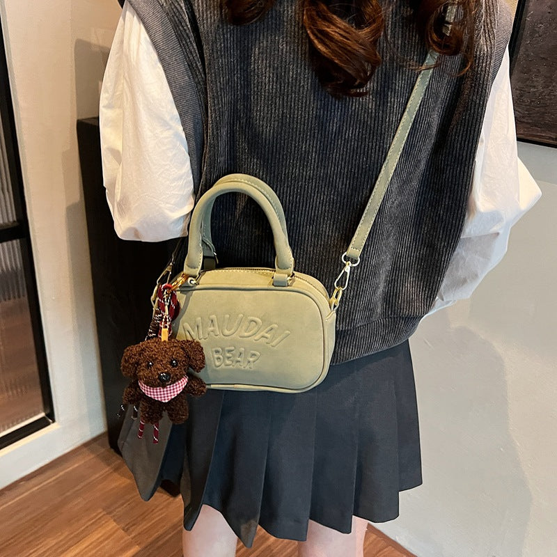 Bowling bag 2025 new women's bag fashion versatile portable personalized box bag cosmetic bag versatile shoulder bag