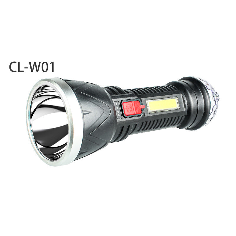 Cross-border strong light flashlight  popular USB charging outdoor camping emergency multi-functional home lighting