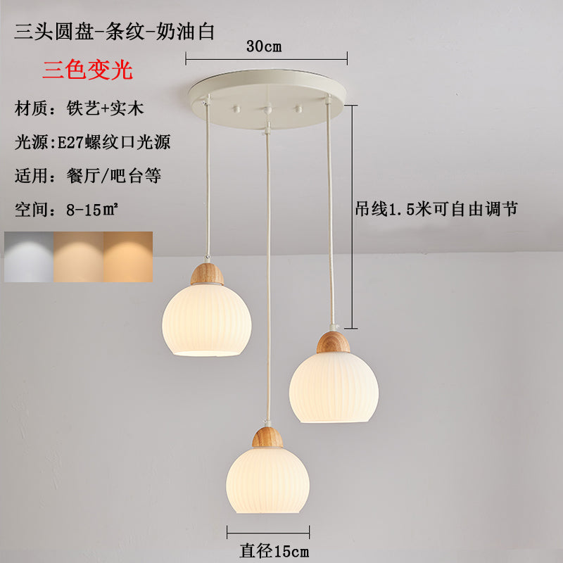 French Cream Wind Pumpkin Chandelier Designer Bar Lighting Simple Modern Creative Dining Table Art Restaurant Lights