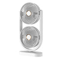 New dual-head fan - usb rechargeable, 5-speed desktop fan with light, perfect for home, office, camping, and outdoor use