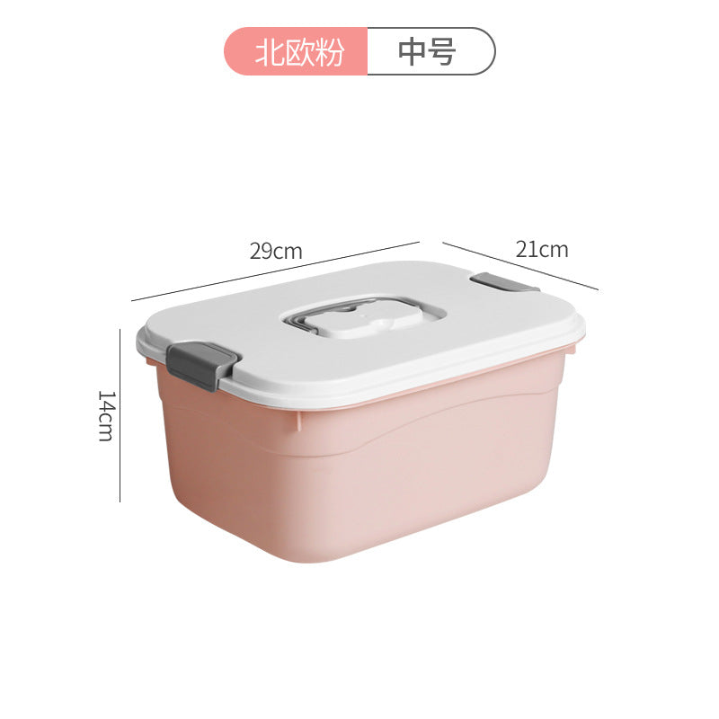 Storage Box Plastic Clothes Organizing Box Covered Portable Storage Box Extra Large Household Toys Snack Storage Box