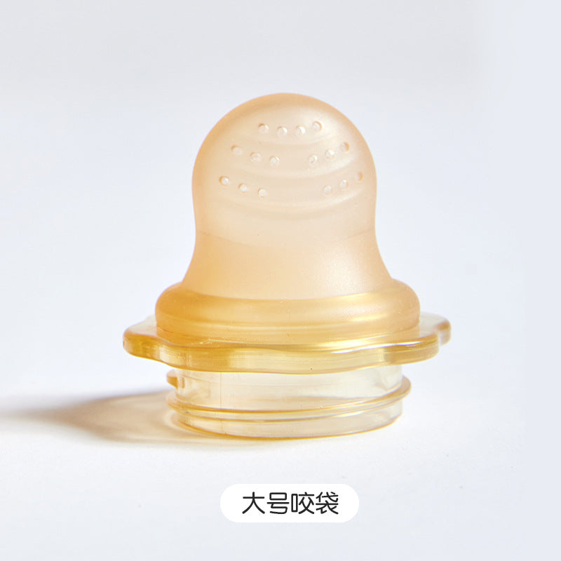Babibele fruit & veggie teether bag - baby's first food & teething solution - liquid silicone teether stick