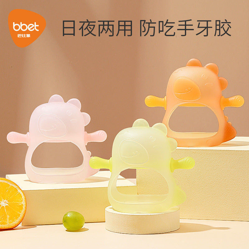 Babibele baby teether - anti-sucking hand toy, silicone chewable toy for babies aged 0-1 year
