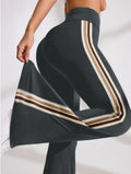 new arrivalcasual bootcut yoga pants high waist elastic pilates sports tummy control leg lengthening quick-drying bell bottoms