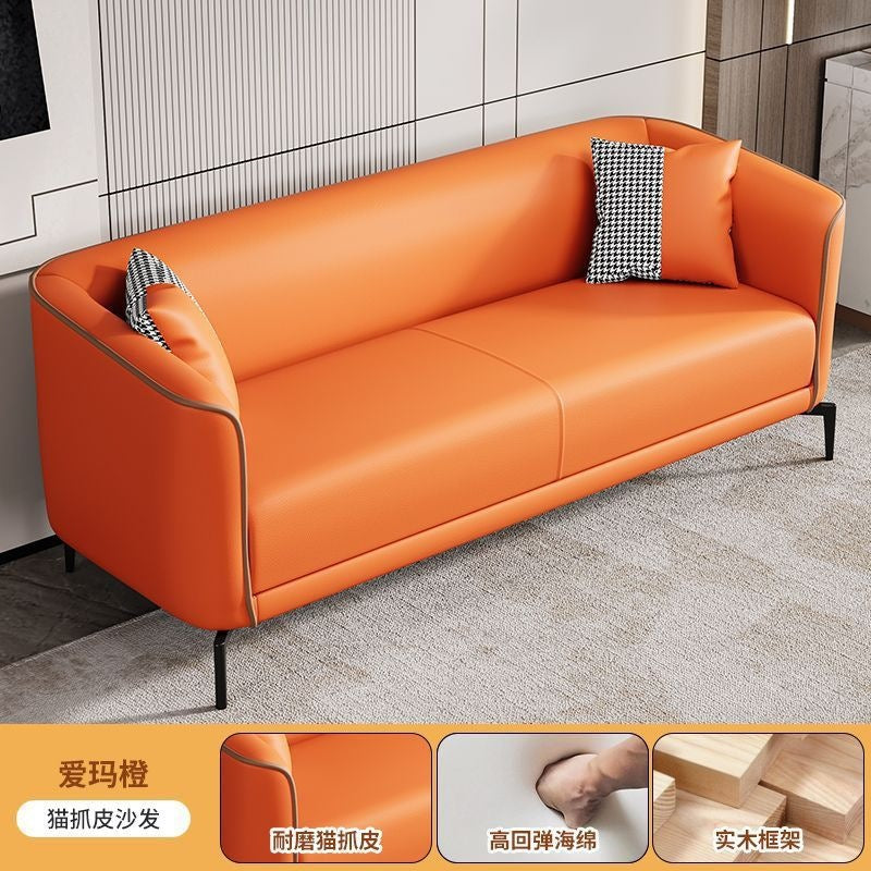Sofa small apartment rental house living room casual modern apartment durable cat scratch leather sofa double three-person small sofa