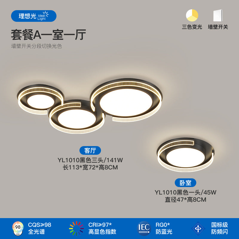 Italian minimalist living room main light modern minimalist high-end hall full spectrum bedroom ceiling light Zhongshan lighting atmosphere