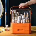 Luxury transparent dustproof cosmetic organizer - large capacity drawer-style storage box for skincare, lipstick, and jewelry