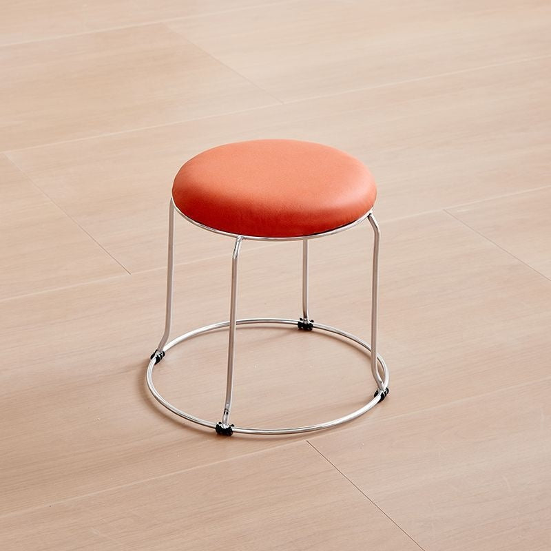 Soft stool, durable shoe changing stool, casual stool, for home bench, solid wood surface low stool, round stool, thickened steel stool