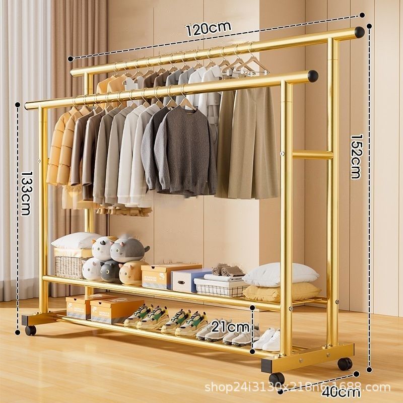 Simple clothes drying rack floor-standing clothes rack dormitory bedroom coat rack indoor balcony thickened rack for home