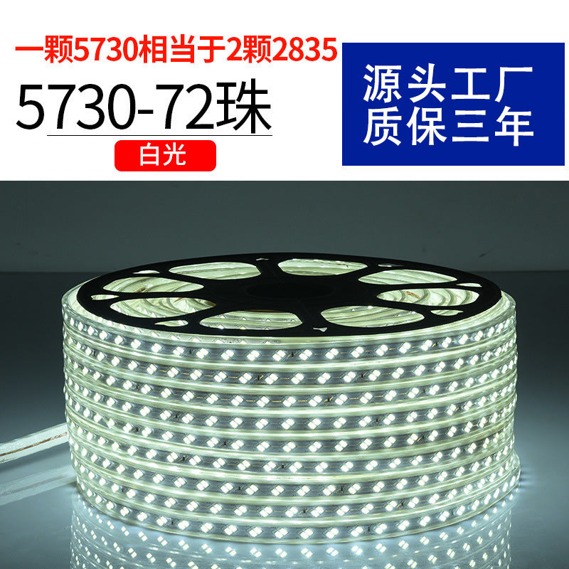 220v household outdoor waterproofled light strip super bright white light strip outdoor exterior wall construction site tunnel lighting