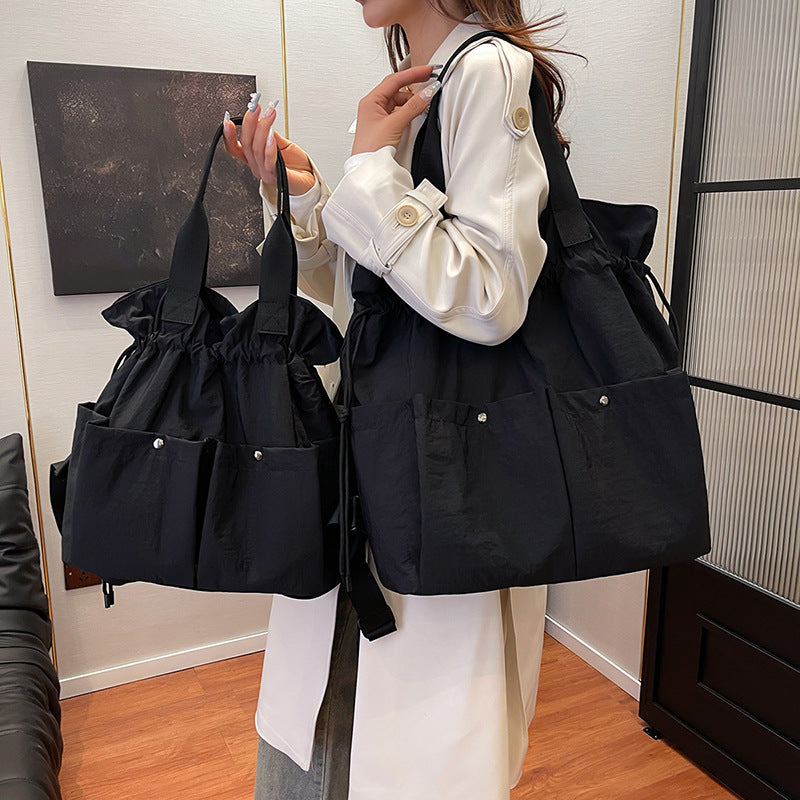 New backpack, cloud bag, drawstring model, multi-functional shoulder tote bag, travel bag, lightweight model, large-capacity women's bag.