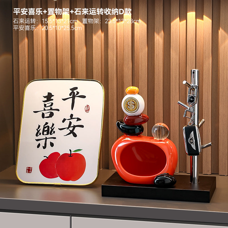 Good luck and turn the key storage ornaments for the entrance hall, high-end creative living room home decoration, housewarming gift