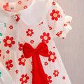 Korean children's summer new arrivals: floral short-sleeve dress - korean style princess sweet floral dress for baby girls