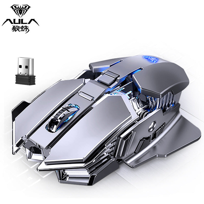 Wolf spider sc300 wireless mouse - rechargeable mechanical metal gaming mouse for laptops and desktops - cross-border e-commerce