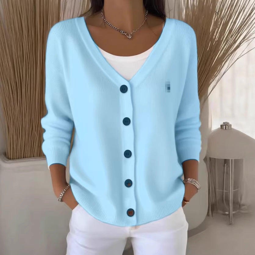 fashion autumn winternew arrivalknittingcardigan women's pure colorcasualfashionsweateroutwear women's cardigan