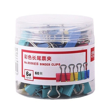 Deli long tail clip 8556es15mm color long tail clip No. 6 swallow tail clip small ticket clip 60 iron clips