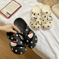 New eva polka dot hello kitty slip-on open-toe women's slippers - summer outdoor wear, thick sole, non-slip casual sandals