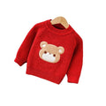 24winter christmas kidssweater chenille thickened boys and girls cartoon bear new year's greetings knittingsuit