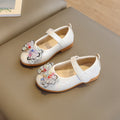 spring/autumn korean style girls' leather shoes, bowknot princess flats, children's velcro performance dance shoes, flat sole