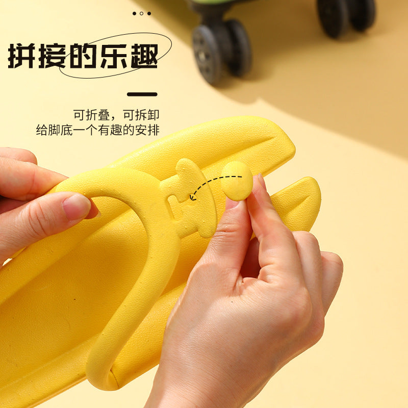 Disposable slippers travel foldable slippers convenient travel essentials hotel flip-flops for men and women