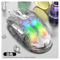 Dazzling silver fox xyh20rgb wireless bluetooth tri-mode transparent mechanical mouse - silent gaming mouse for women