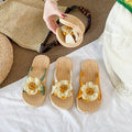 Sweet floral slides for women - summer beach sandals, korean style, trendy student design, non-slip fashion slippers, soft sole shoes