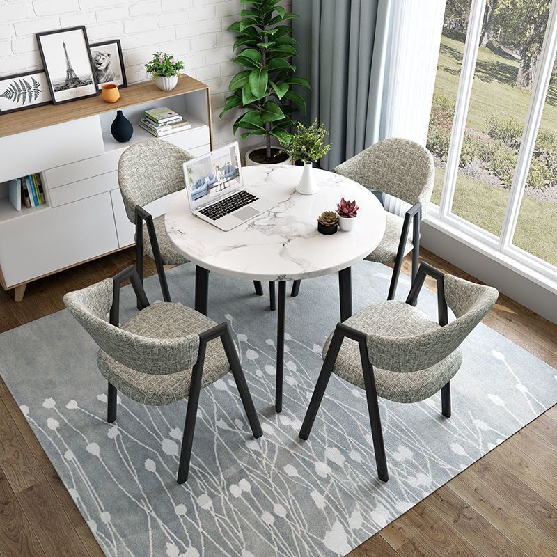 Nordic light luxury negotiation table and chair combination sales department modern casual milk tea shop dining table small apartment round table for home