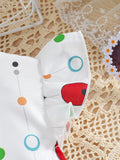 Girls' summer white flutter sleeve polka dot a-line dress - mid-to-large size, perfect for vacation, cross-border e-commerce, and kids' clothing