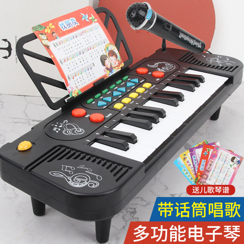 Children's 25-key electronic keyboard with microphone - beginner's piano, multifunctional musical toy for toddlers