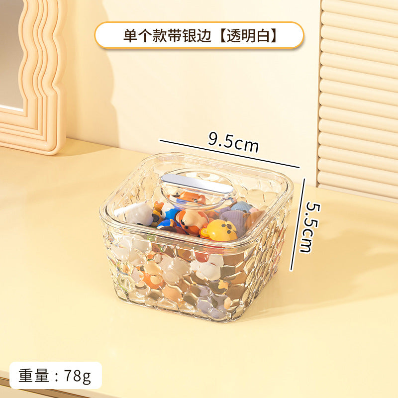 Cross-border transparent jewelry box, ring, earrings, hairpin ring, multi-layer desktop storage box, portable classification jewelry storage box.